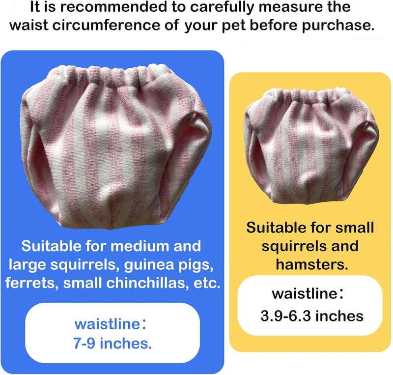 hokable 2PCS Small Pet Diapers,Adjustable Sugar Glider Diapers Climbing Diapers,Washable,Specially Designed for Use on Pet Squirrels Small Medium Guinea Pig. (Pink Stripes, S) - Image 5